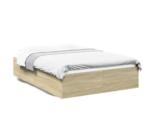 Gultas Rāmis, Ozolkoka Krāsā, 120X200 Cm, Inženierijas Koks Vidaxl