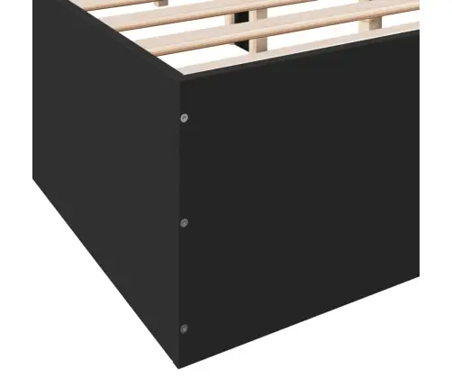 Voodiraam, Must, 135X190 cm Teras Ja Tehispuit