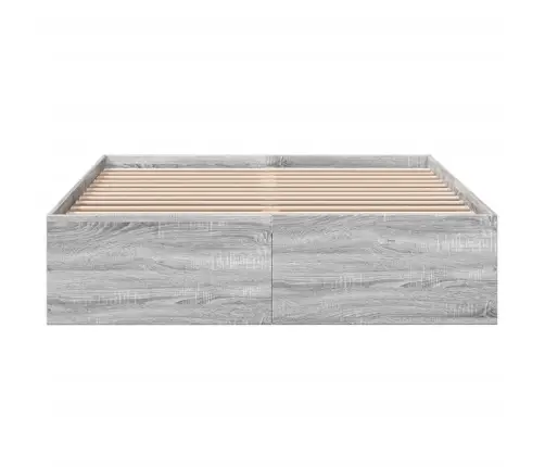 Gultas Rāmis, Pelēka Ozolkoka, 135X190 Cm, Inženierijas Koks Vidaxl