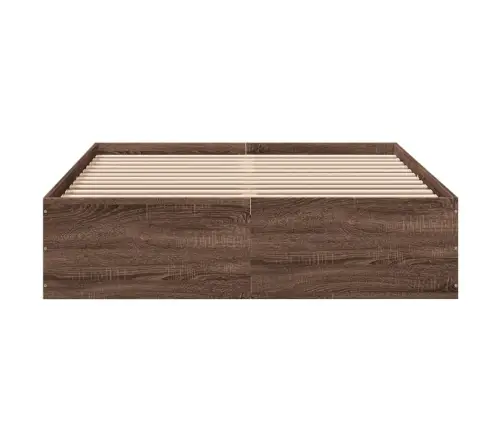 Voodiraam, Pruun Tamm, 135 X 190 cm Tehispuit