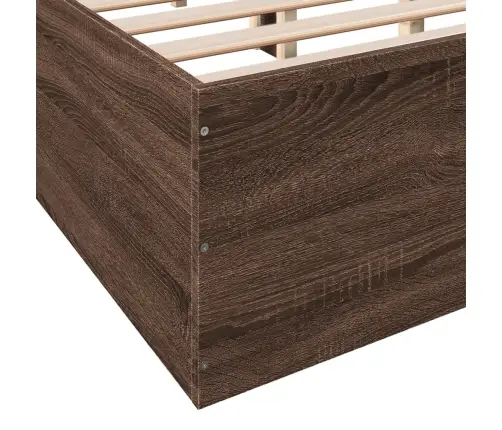 Voodiraam, Pruun Tamm, 135 X 190 cm Tehispuit