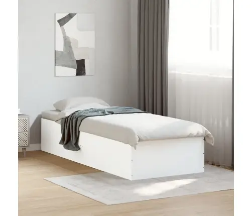 Gultas Rāmis, Balts, 90X200 Cm, Inženierijas Koks Vidaxl