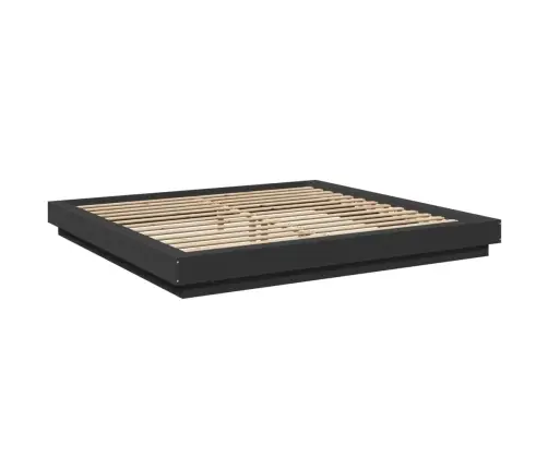 Voodiraam Led-Tuledega, Must, 200 X 200 cm Tehispuit