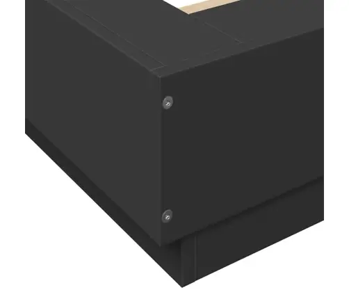 Voodiraam Led-Tuledega, Must, 200 X 200 cm Tehispuit