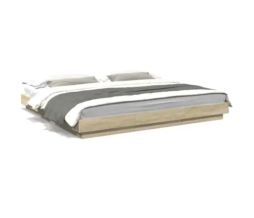 Lovos Rėmas Su Led, Ąžuolo, 200X200cm Apdirbta Mediena