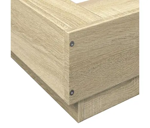 Lovos Rėmas Su Led, Ąžuolo, 200X200cm Apdirbta Mediena