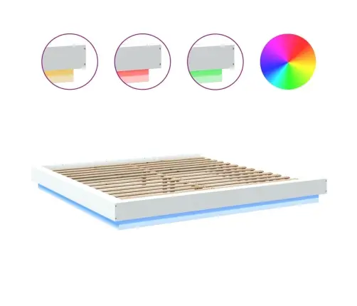 Lovos Rėmas Su Led, Baltas, 180X200cm Apdirbta Mediena Lovos Rėmas Su Led, Baltas, 180X200cm Apdirbta Mediena