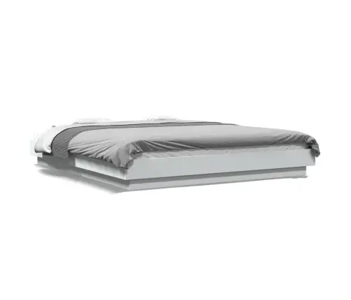 Gultas Rāmis Ar Led, Balts, 160X200 Cm, Inženierijas Koks Vidaxl