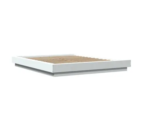 Gultas Rāmis Ar Led, Balts, 160X200 Cm, Inženierijas Koks Vidaxl