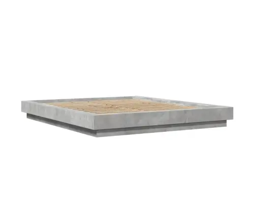 Voodiraam Led-Tuledega, Betoonhall, 160X200 cm Tehispuit