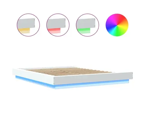 Lovos Rėmas Su Led, Baltas, 150X200cm Apdirbta Mediena