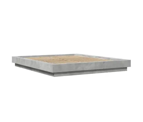 Voodiraam Led-Tuledega, Betoonhall, 150 X 200 cm Tehispuit