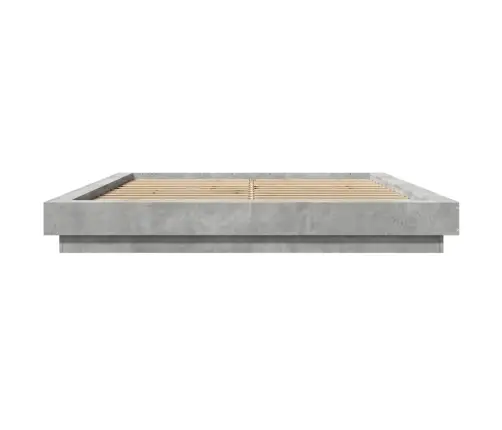 Voodiraam Led-Tuledega, Betoonhall, 150 X 200 cm Tehispuit