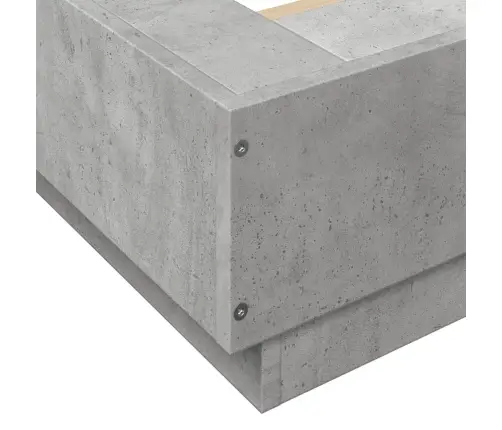 Voodiraam Led-Tuledega, Betoonhall, 150 X 200 cm Tehispuit