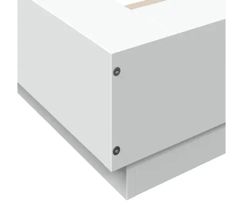 Voodiraam Led-Tuledega, Valge, 140X200 cm Tehispuit