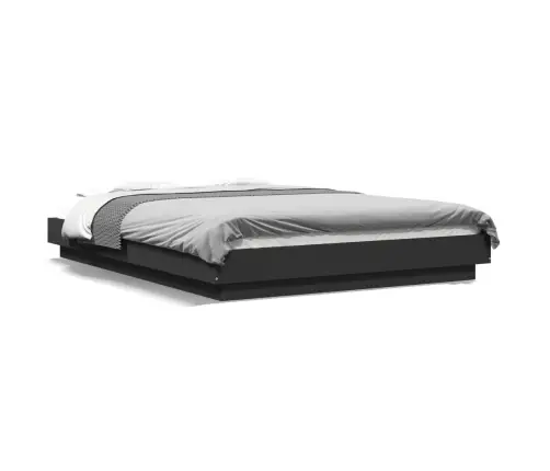 Voodiraam Led-Tulega, Must, 120 X 200 cm Tehispuit