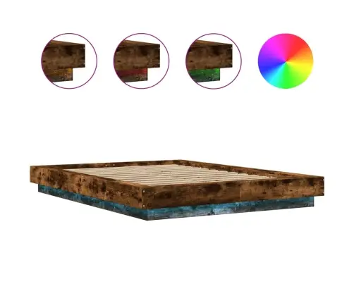 Lovos Rėmas Su Led, Dūminio Ąžuolo, 120X200cm Apdirbta Mediena