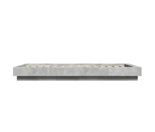 Lovos Rėmas Su Led, Betono Pilkas, 100X200cm Apdirbta Mediena