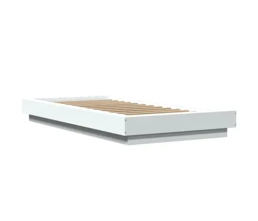 Gultas Rāmis Ar Led, Balts, 90X200 Cm, Inženierijas Koks Vidaxl