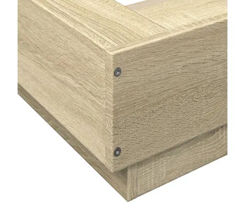 Gultas Rāmis Ar Led, Ozolkoka, 90X200 Cm, Inženierijas Koks Vidaxl