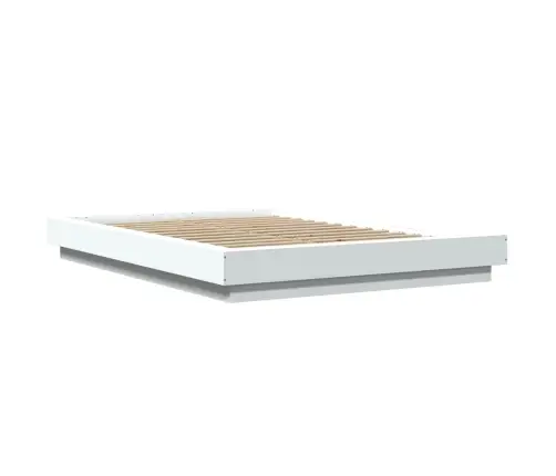 Gultas Rāmis Ar Led, Balts, 140X190 Cm, Inženierijas Koks Vidaxl