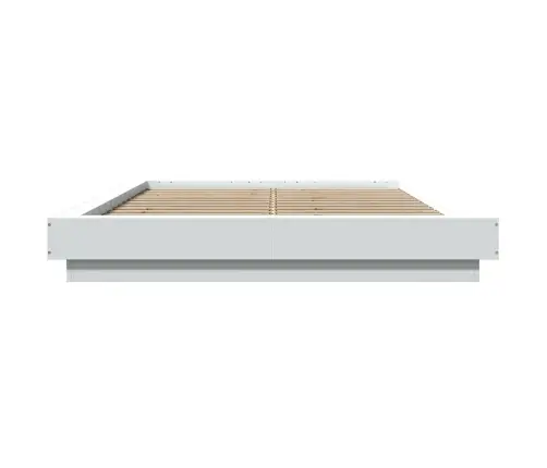 Gultas Rāmis Ar Led, Balts, 140X190 Cm, Inženierijas Koks Vidaxl