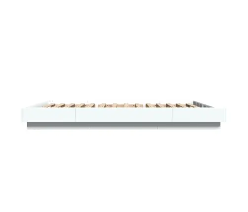 Gultas Rāmis Ar Led, Balts, 140X190 Cm, Inženierijas Koks Vidaxl