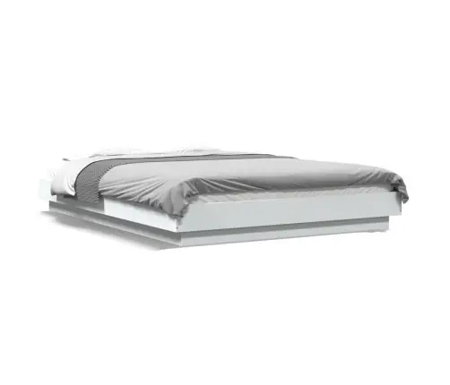 Lovos Rėmas Su Led, Baltas, 135X190cm Apdirbta Mediena