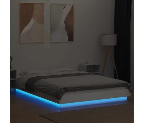 Lovos Rėmas Su Led, Baltas, 135X190cm Apdirbta Mediena