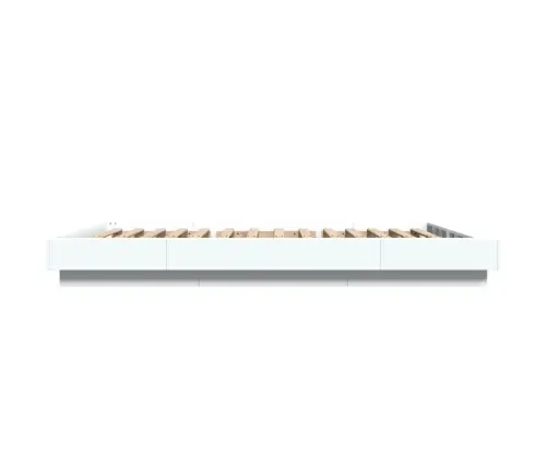 Lovos Rėmas Su Led, Baltas, 135X190cm Apdirbta Mediena