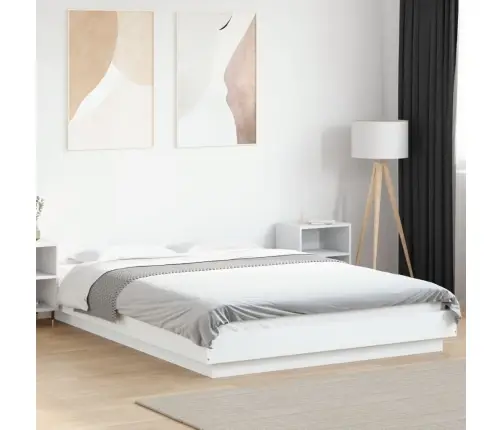 Lovos Rėmas Su Led, Baltas, 135X190cm Apdirbta Mediena