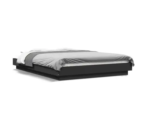 Lovos Rėmas Su Led, Juodas, 120X190cm Apdirbta Mediena