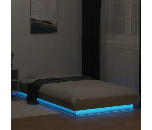 Gultas Rāmis Ar Led, Ozolkoka, 90X190 Cm, Inženierijas Koks Vidaxl