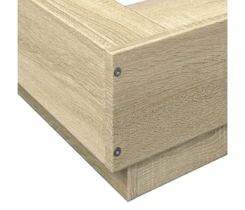 Gultas Rāmis Ar Led, Ozolkoka, 90X190 Cm, Inženierijas Koks Vidaxl