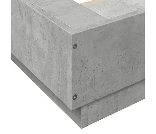 Voodiraam Led-Tuledega, Betoonhall, 90X190 cm Tehispuit