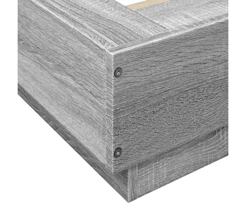 Lovos Rėmas Su Led, Pilkas Ąžuolo, 90X190cm Apdirbta Mediena