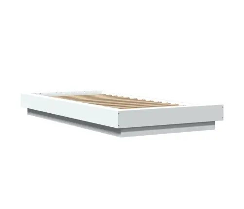 Voodiraam Led-Tuledega, Valge, 90X190 cm Tehispuit