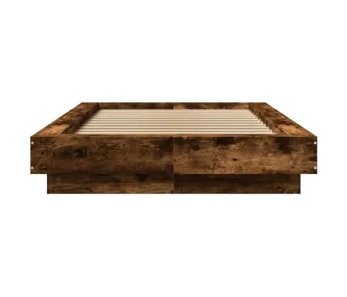 Gultas Rāmis Ar Led Ozolkoka Krāsā 75X190 Cm Inženierijas Koks Vidaxl