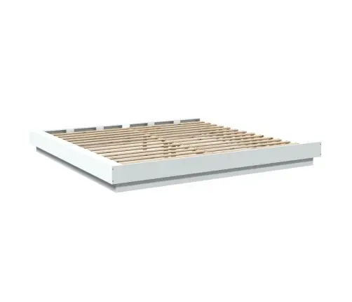 Voodiraam, Valge, 200 X 200 cm Tehispuit