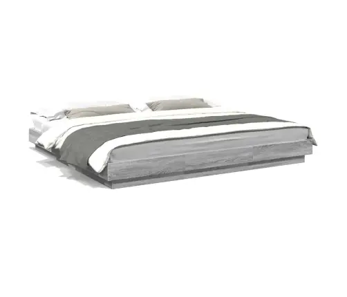 Gultas Rāmis, 180X200 Cm, Inženierijas Koks, Pelēks Vidaxl