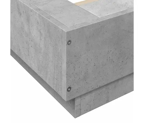 Gultas Rāmis, Betona Pelēks, 100X200 Cm, Inženierijas Koks Vidaxl