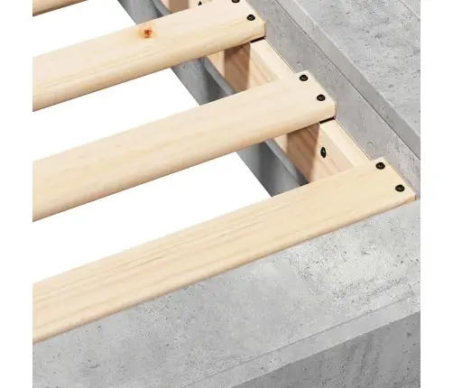 Gultas Rāmis, Betona Pelēks, 100X200 Cm, Inženierijas Koks Vidaxl