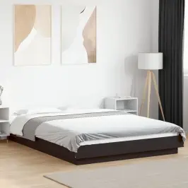 Voodiraam, Must, 140 X 190 cm Tehispuit