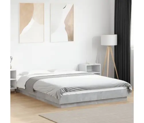 Voodiraam, Betoonhall, 135 X 190 cm Tehispuit