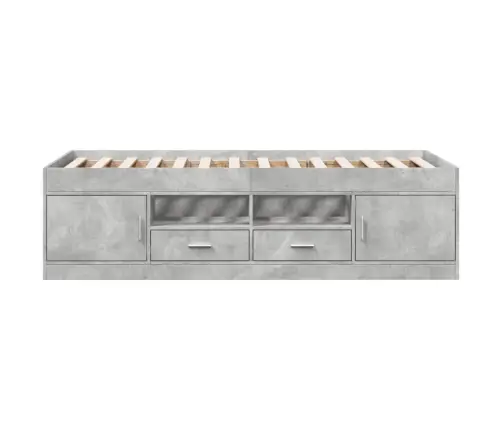 Sahtlitega Päevavoodi, Ilma Madratsita, Betoonhall, 100X200 Cm