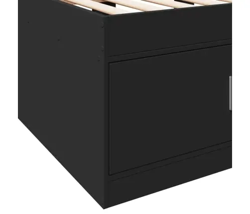 Gulta Ar Atvilktnēm, Bez Matrača, Melna, 90X200 Cm Vidaxl