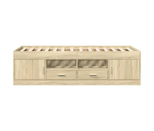 Kušetė Su Stalčiais Be Čiužinio, Ąžuolo Spalvos, 90X200 Cm