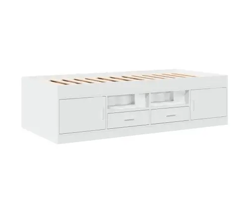 Gulta Ar Atvilktnēm, Bez Matrača, Balta, 90X190 Cm Vidaxl