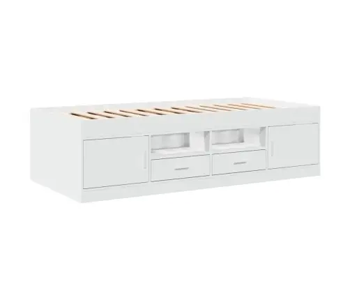 Kušetė Su Stalčiais Be Čiužinio, Balta, 75X190 Cm