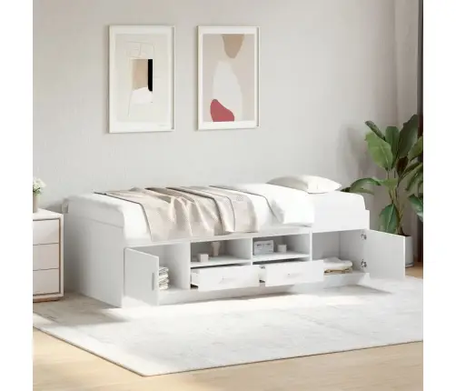 Kušetė Su Stalčiais Be Čiužinio, Balta, 75X190 Cm